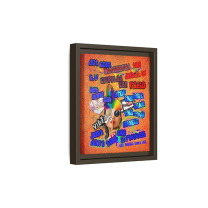 drop the beat - framed canvas art (burnt orange)