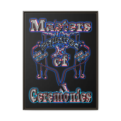 em cee squared - framed canvas art (black)