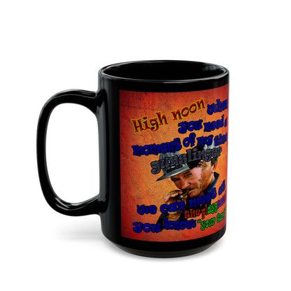 high noon - Black Mug (burnt orange)