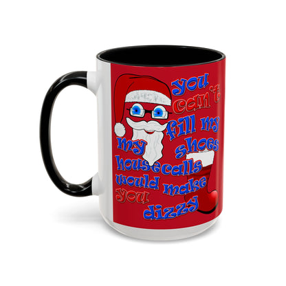 santa's shoes - Accent Mug (dark red)