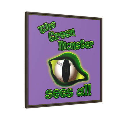 green monster - framed canvas art (light purple)