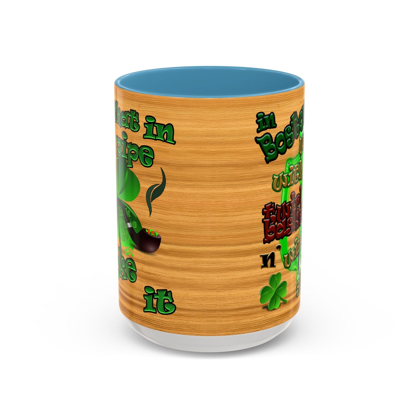 celtics logo - Accent Mug (butterscotch wood finish)
