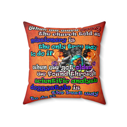 doggystyle - Spun Polyester Square Pillow - (burnt orange)