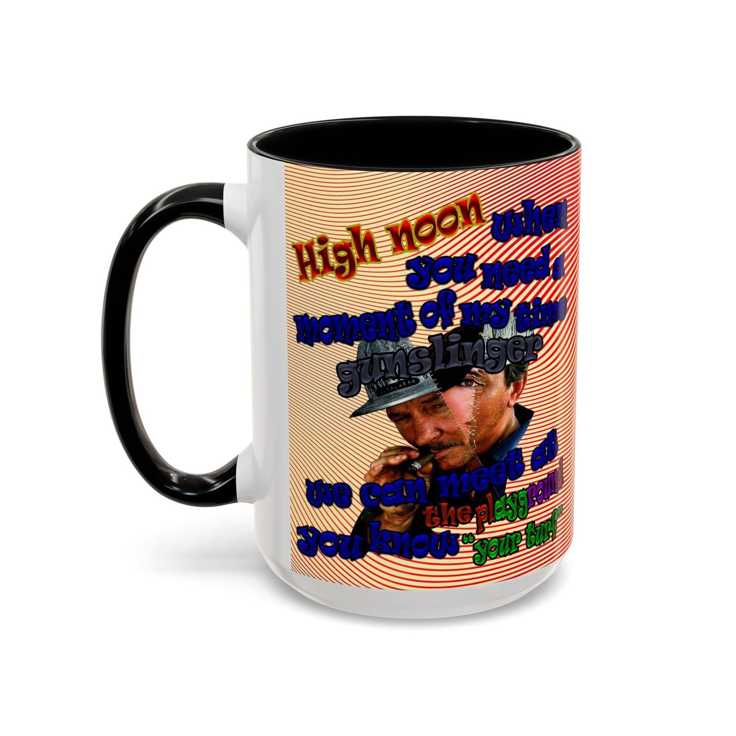 high noon - Accent Mug (yellow-orange wave)