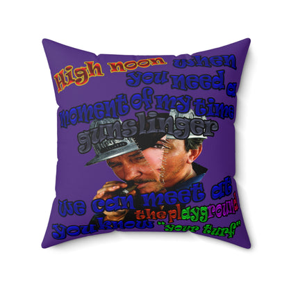 high noon - Spun Polyester Square Pillow - (purple)