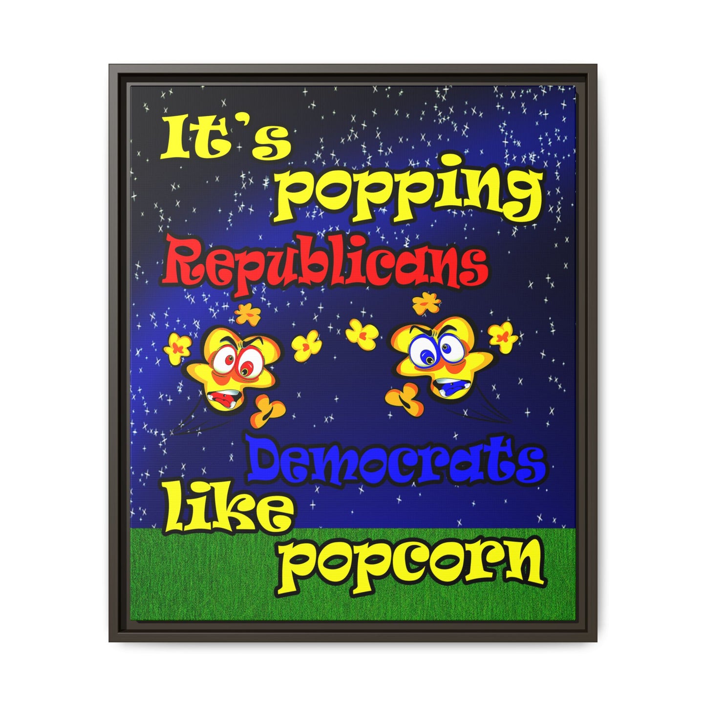 popping like popcorn - framed canvas art ('snoops' background)