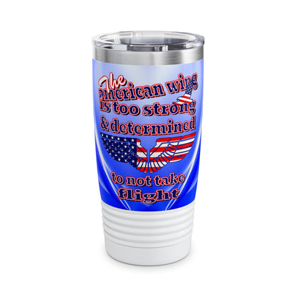 american wing - Ringneck Tumbler, 20oz (blue-white wave)