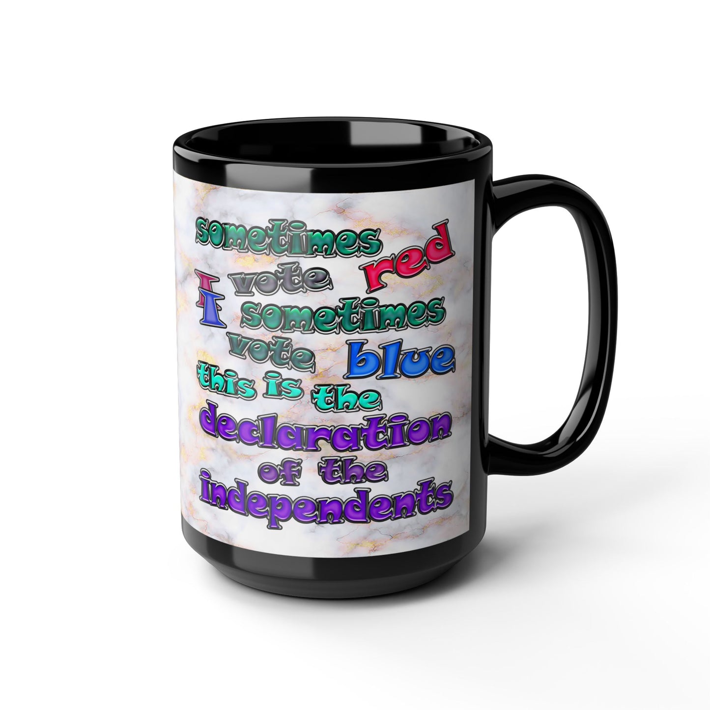 declaration of the independents - Black Mug (white marble)