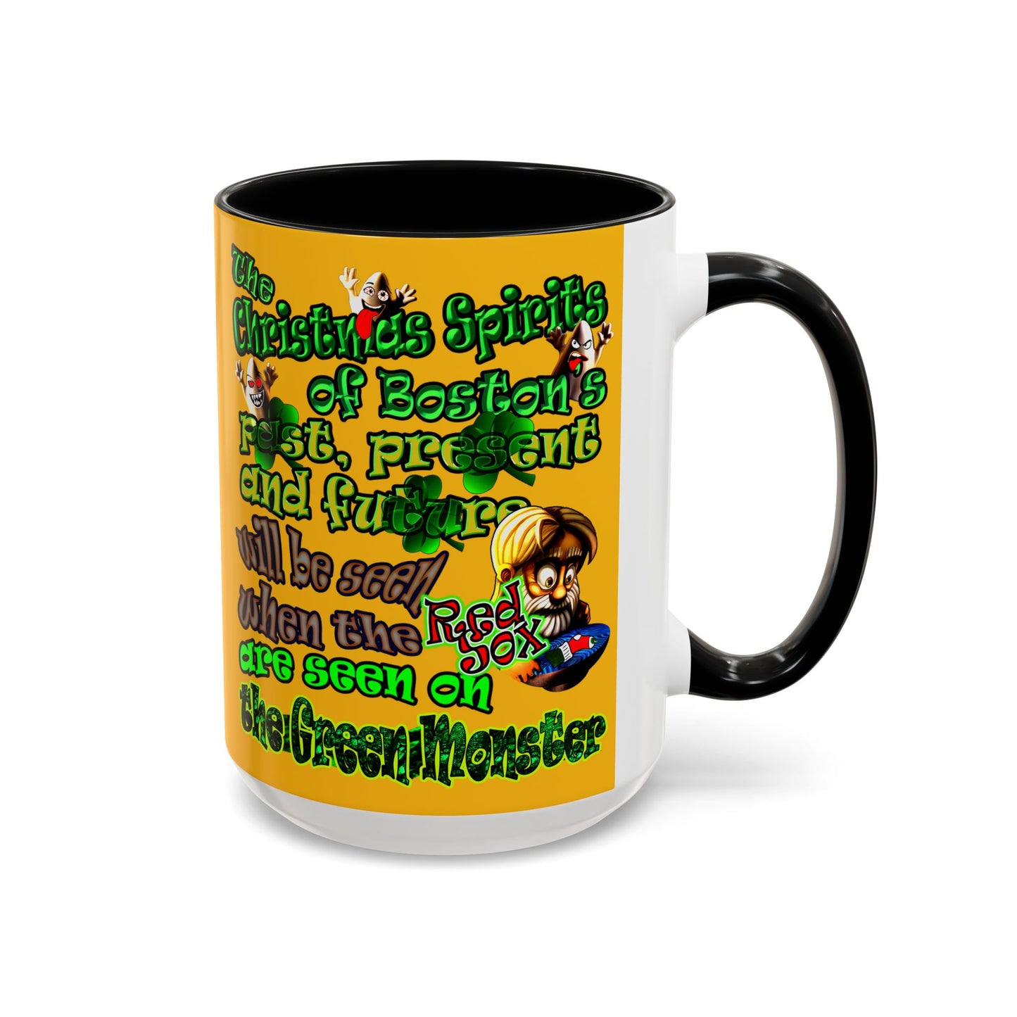 christmas spirits of boston - Accent Mug (yellow)