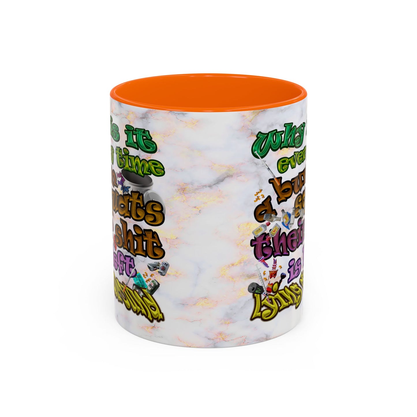 the bum's shit - Accent Mug (white marble)