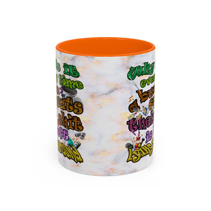 the bum's shit - Accent Mug (white marble)