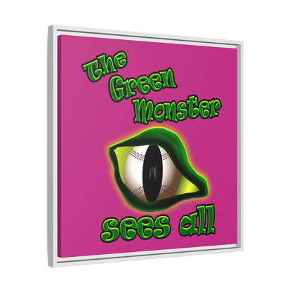 green monster - framed canvas art (pink)