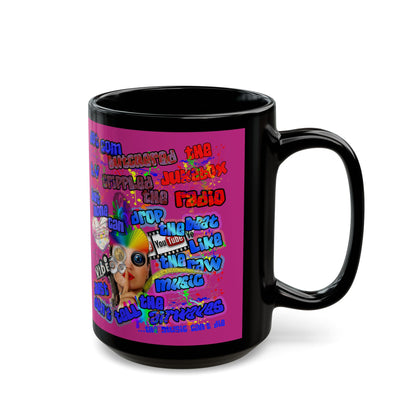 drop the beat - Black Mug (pink)