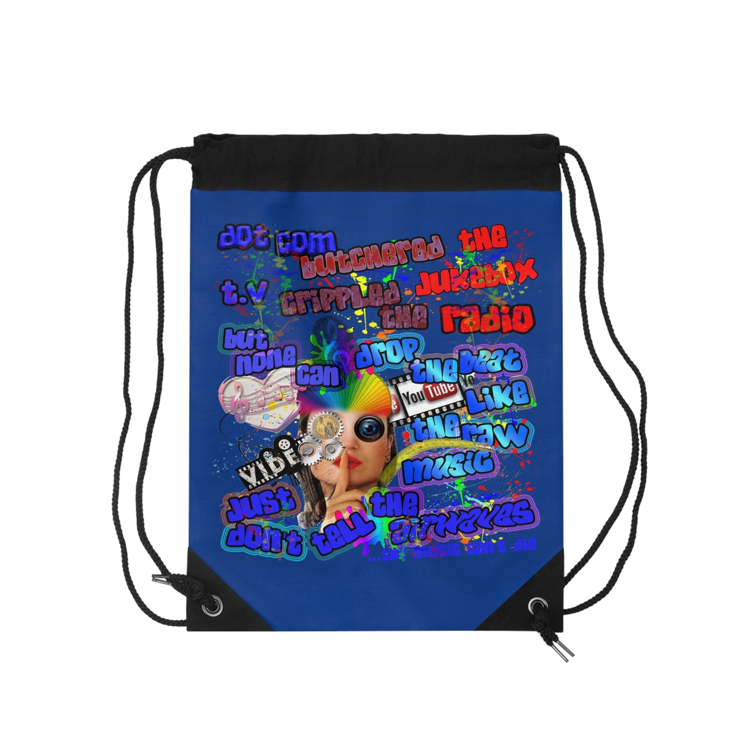drop the beat - Drawstring Bag (dark blue)