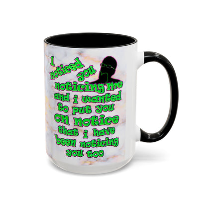 noticed you noticing - Accent Mug (white marble)