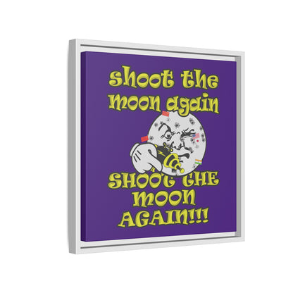 shoot the moon again - framed canvas art (purple)