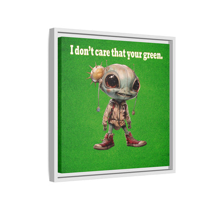 I don't care that your green - framed canvas art (green turf)