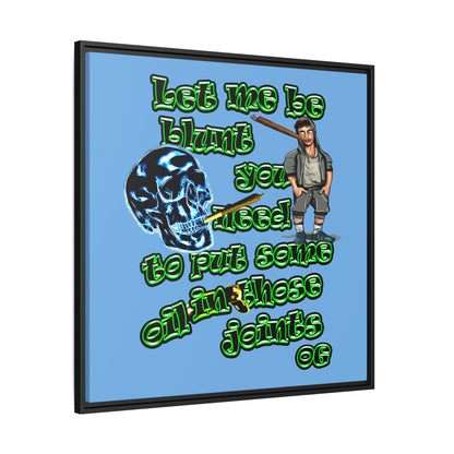og - framed canvas art (light blue)