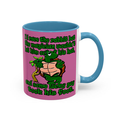 turtle race - Accent Mug (light pink)