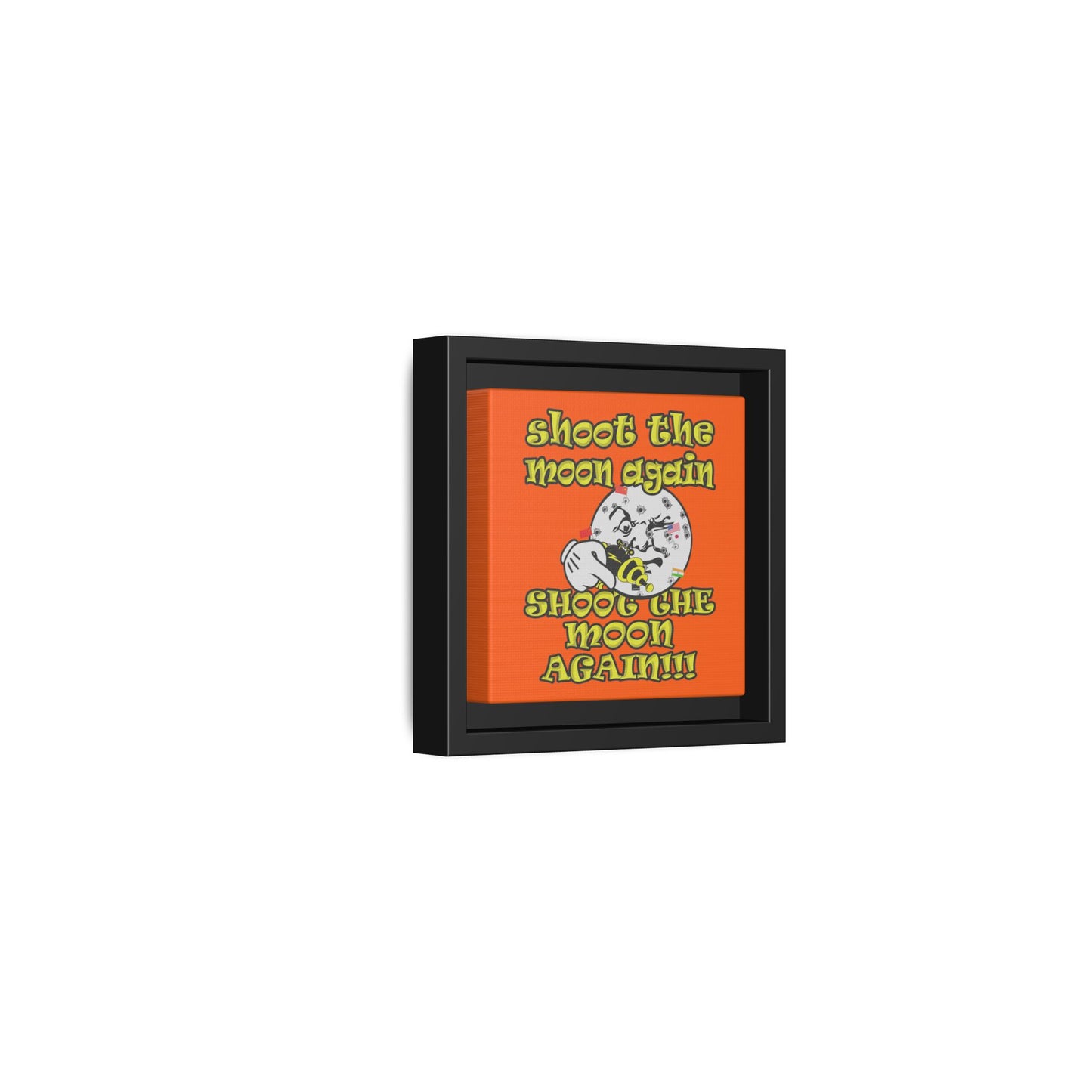 shoot the moon again - framed canvas art (orange)