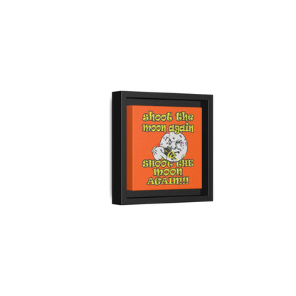 shoot the moon again - framed canvas art (orange)