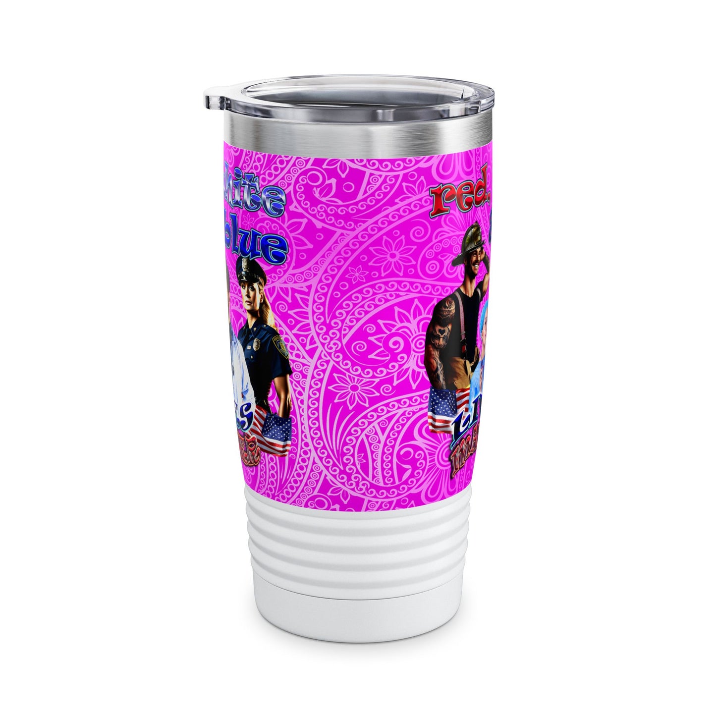 rw&b lives matter - Ringneck Tumbler, 20oz (pink swirl)