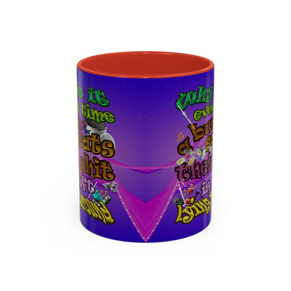 the bum's shit - Accent Mug (purple-pink wave)