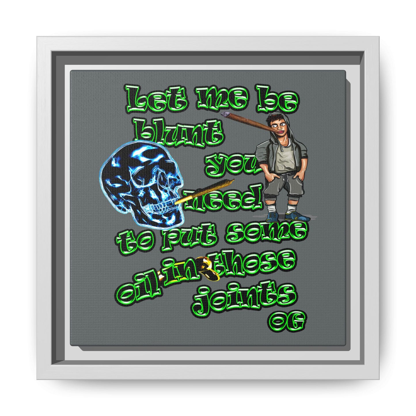 og - framed canvas art (dark grey)