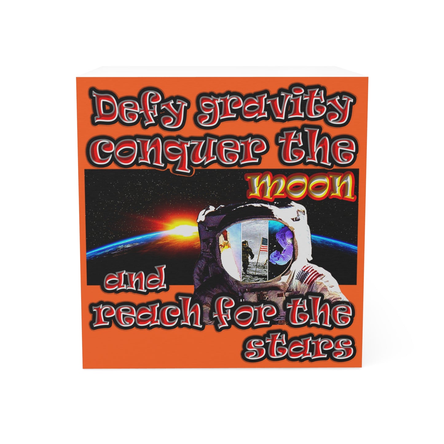 defy conquer reach - note cube (orange)