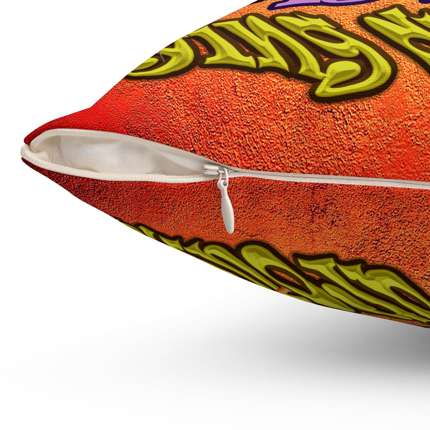 the bum's shit - Spun Polyester Square Pillow - (burnt orange)