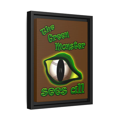 green monster - framed canvas art (brown)