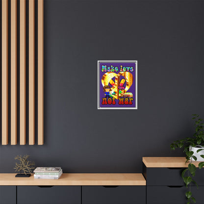 love peace - framed canvas art (purple)