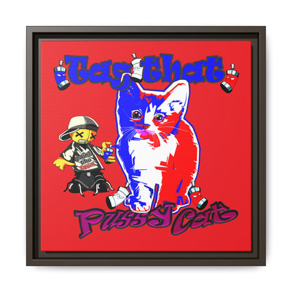 tag that - framed canvas art (red)