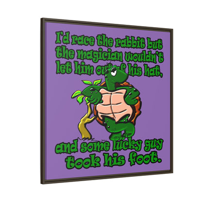turtle race - framed canvas art (light purple)