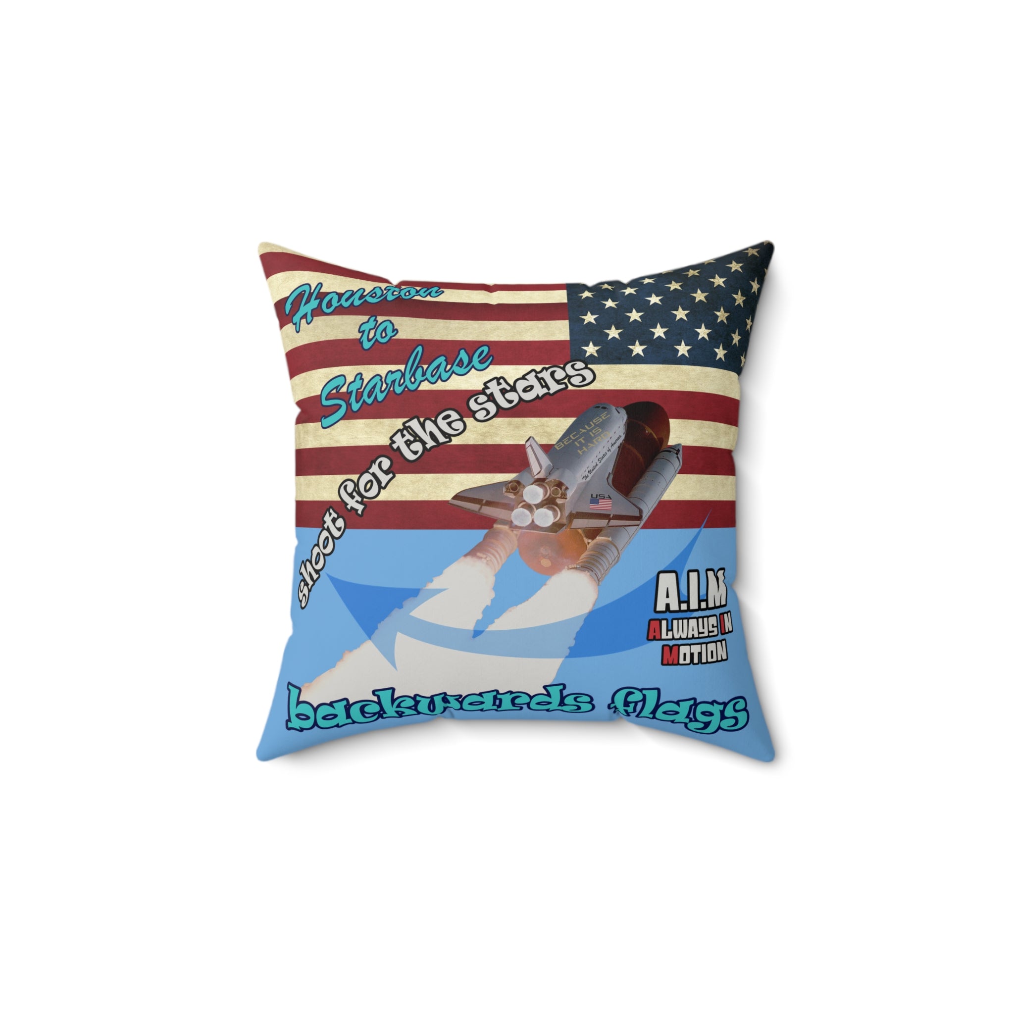 shoot for the stars - Faux Suede Square Pillow - (light blue)