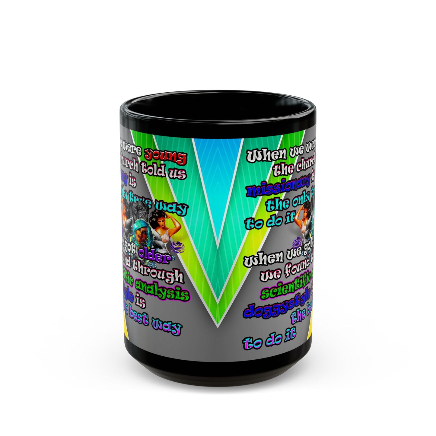 doggystyle - Black Mug (rainbow split)