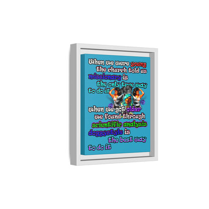 doggystyle - framed canvas art (turquoise)