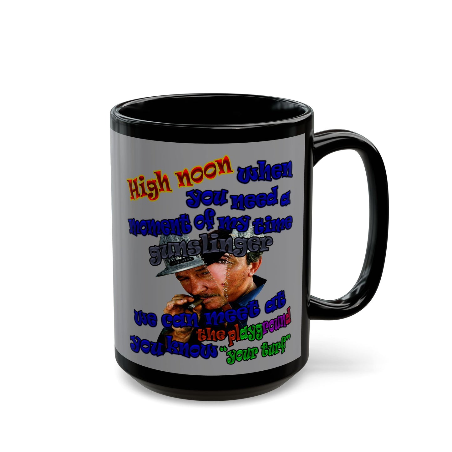 high noon - Black Mug (grey)