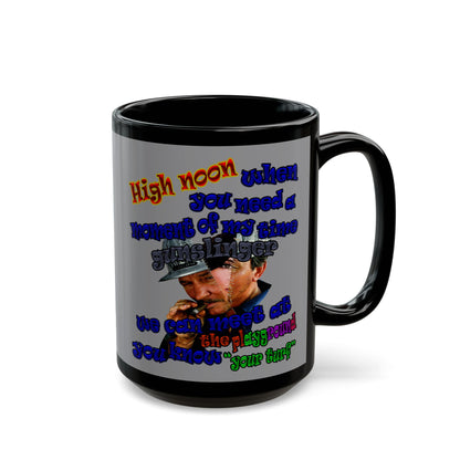 high noon - Black Mug (grey)