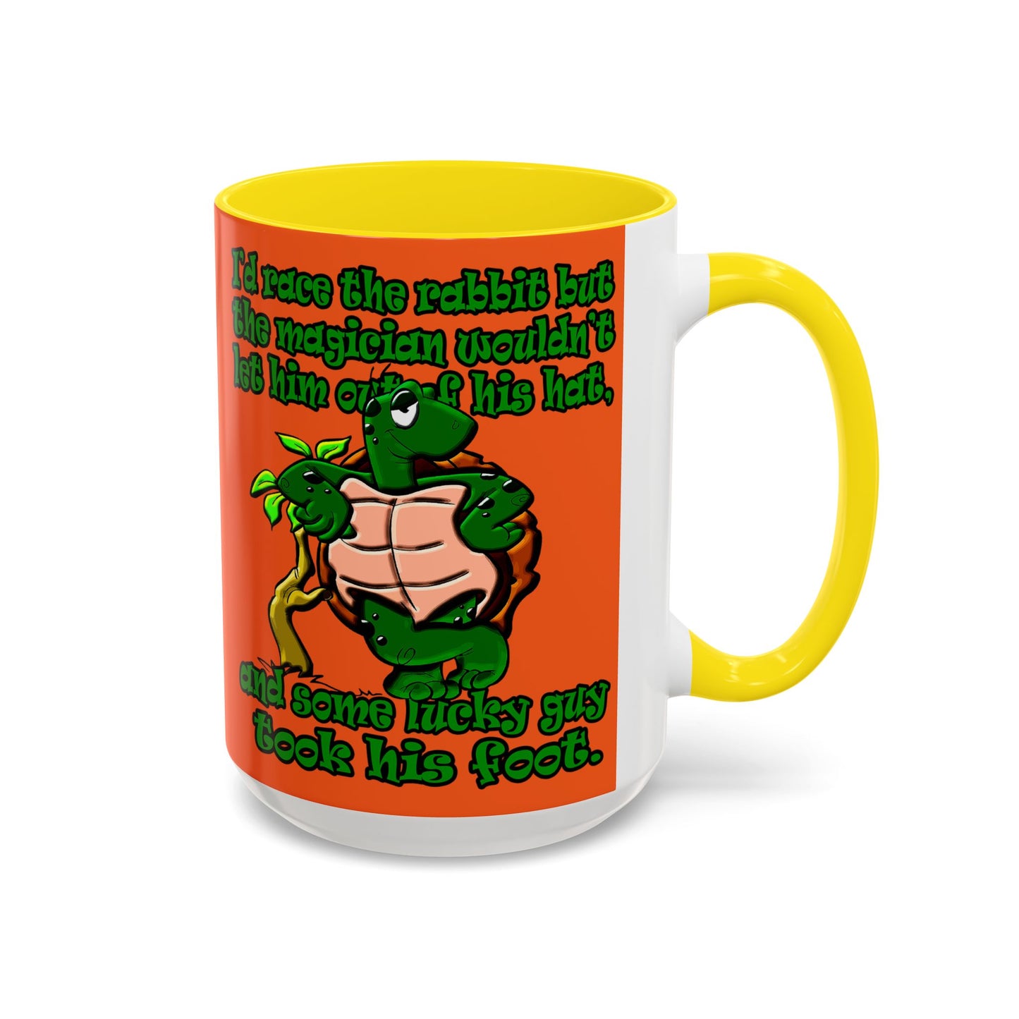 turtle race - Accent Mug (orange)