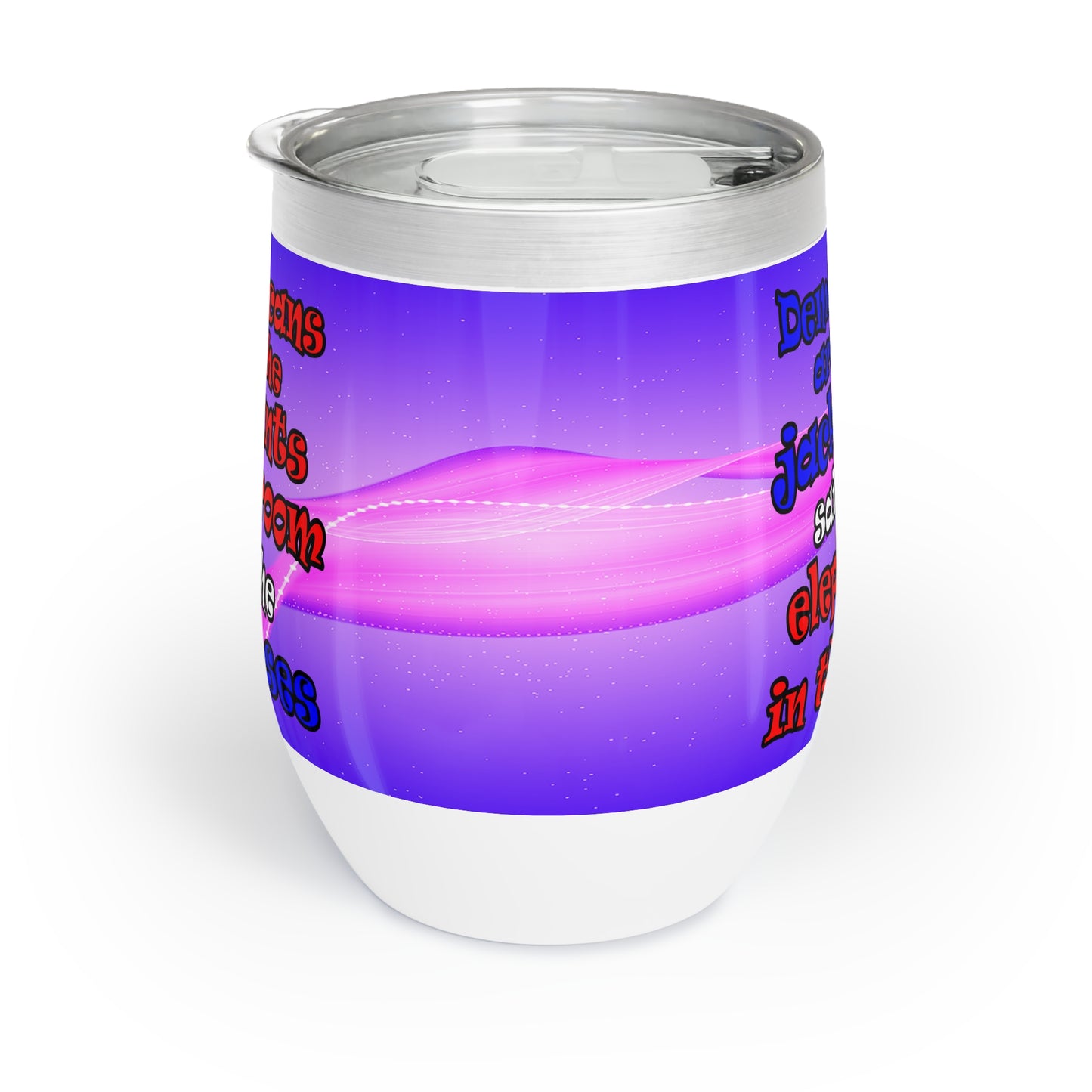 donkeys and elephants - Chill Wine Tumbler (purple-pink wave)