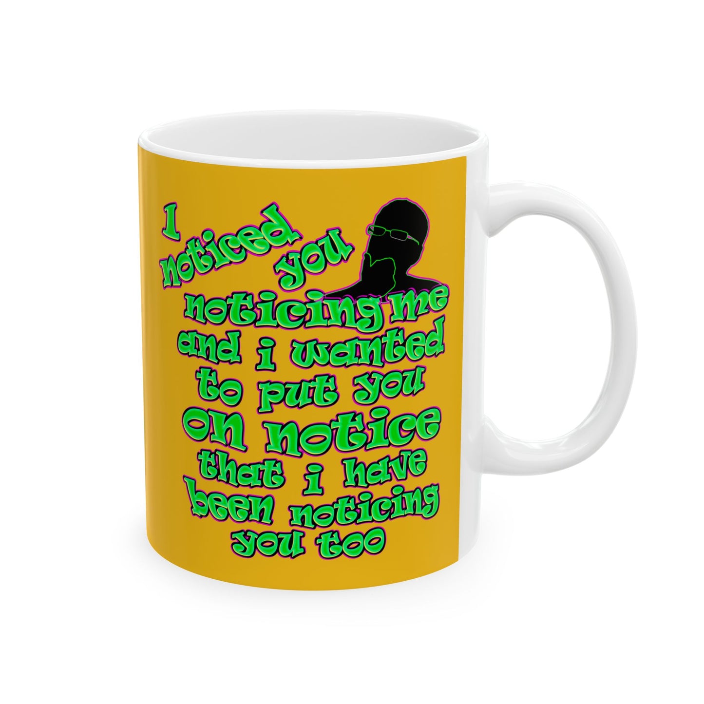 noticed you noticing - White Mug (yellow)