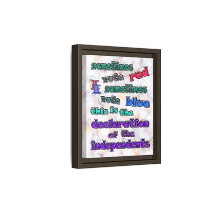declaration of the independents - framed canvas art (white marble)