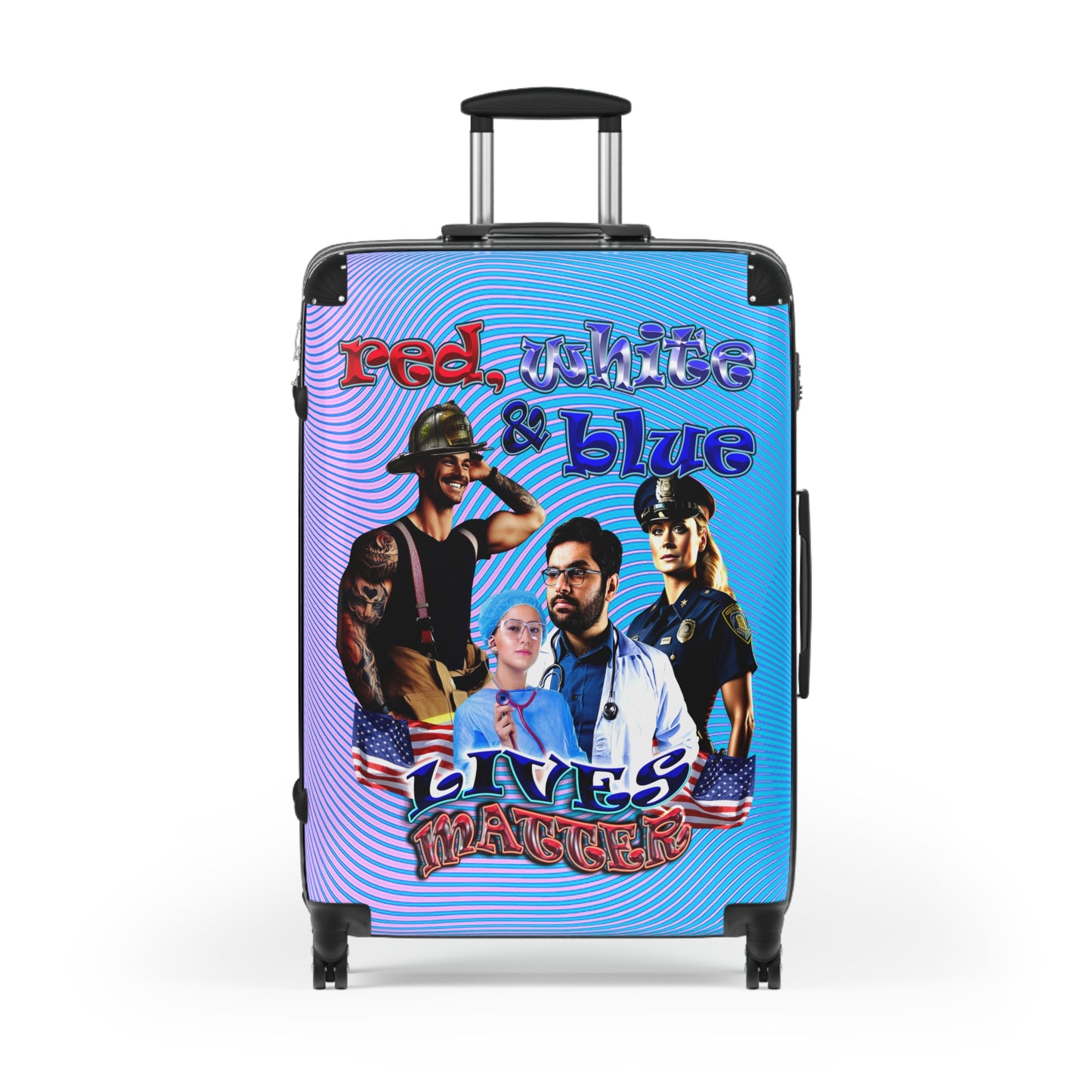 rw&b lives matter - Suitcase (light blue-purple wave)