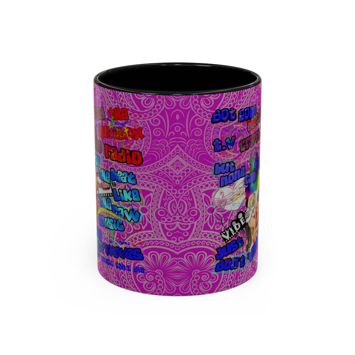 drop the beat - Accent Mug (pink swirl)