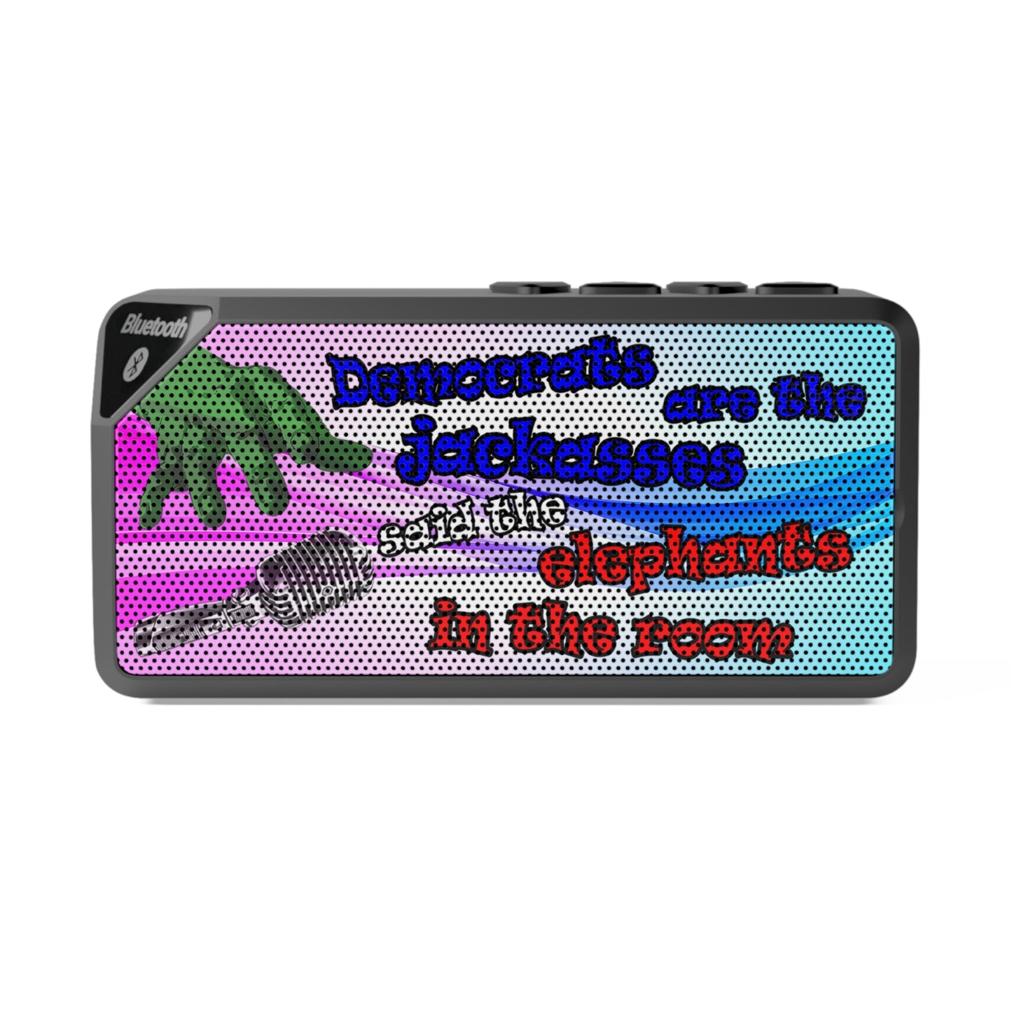 donkeys and elephants - Jabba Bluetooth Speaker (light blue-pink wave)