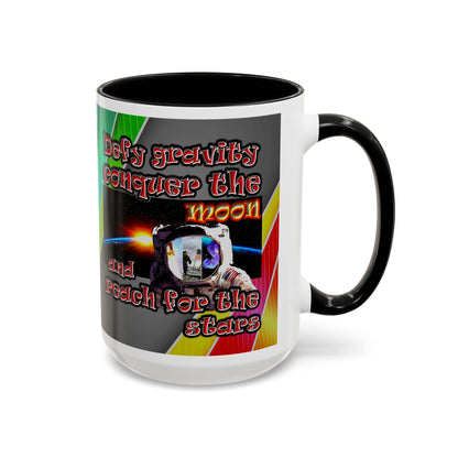 defy conquer reach - Accent Mug (rainbow split)