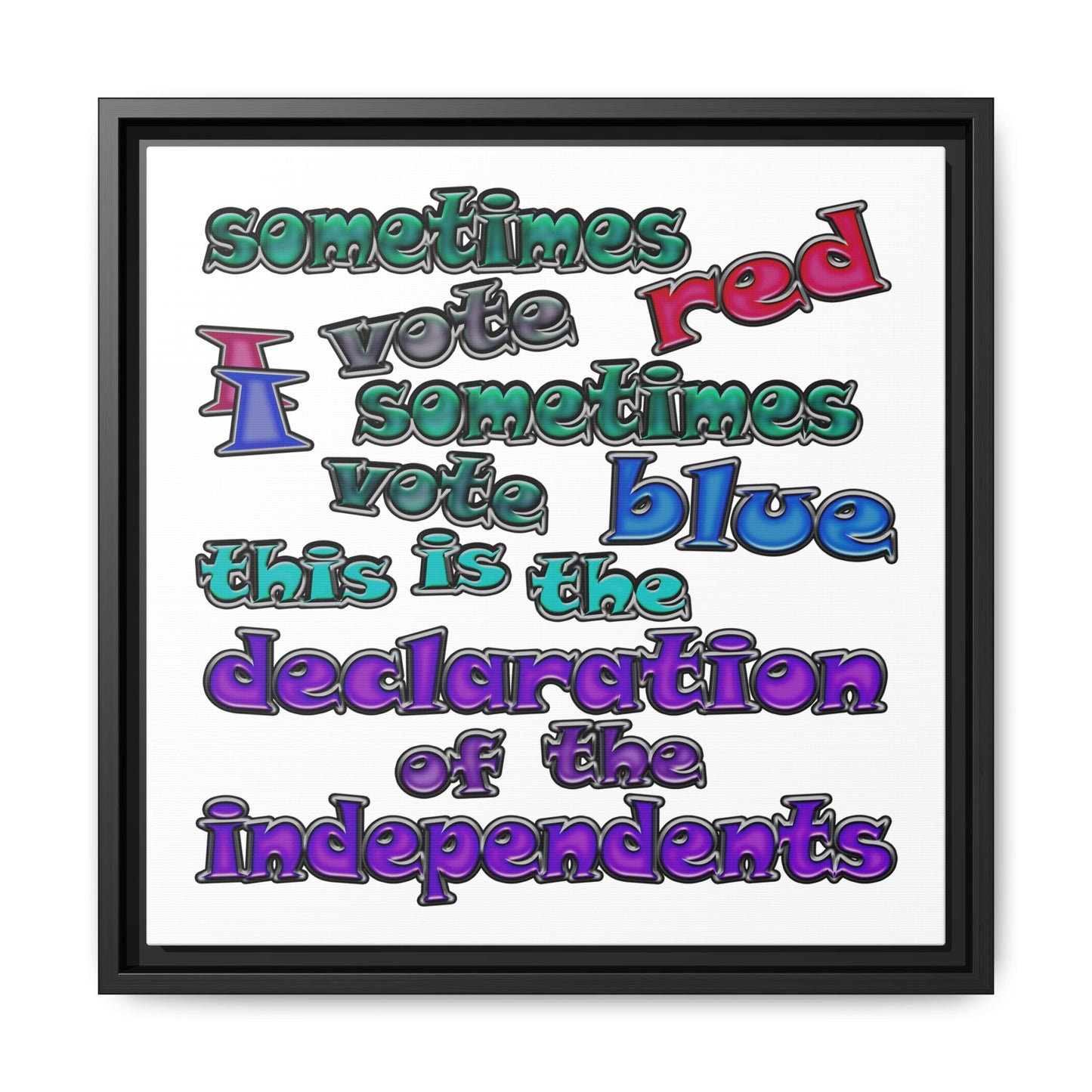 declaration of the independents - framed canvas art (white)
