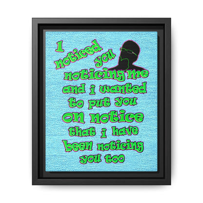 noticed you noticing - framed canvas art (faded blue)