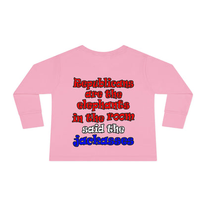 donkeys and elephants - Toddler Long Sleeve Tee